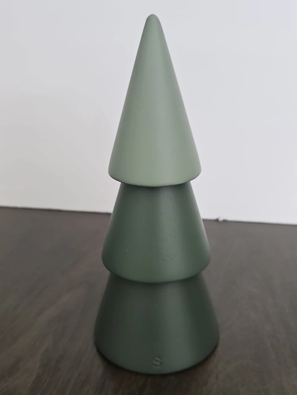 Crate & Barrel Green Trees Wooden Salt and Pepper Shakers